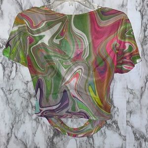 90s Crossback Mesh Top